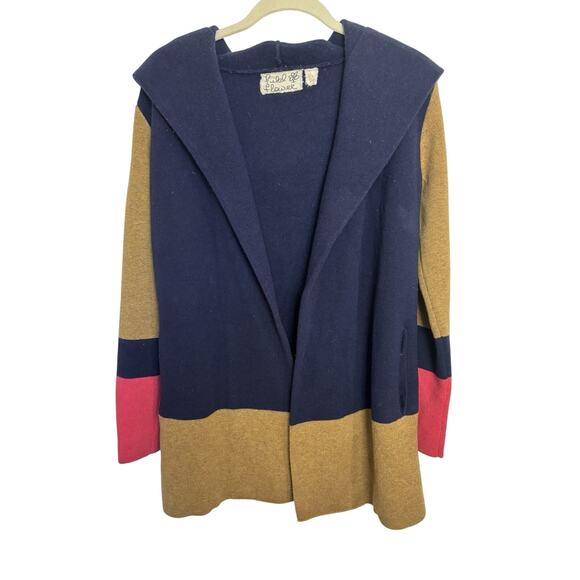 Anthropologie Field Flower Wool Long Line Oversized Cardigan XS Preppy Academia - Picture 2 of 9